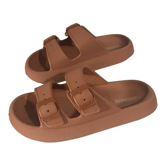 Cushionaire size 8/38 foam dual strap sandals GUC - Picture 2 of 6